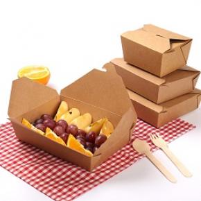 Disposable kraft lunch box