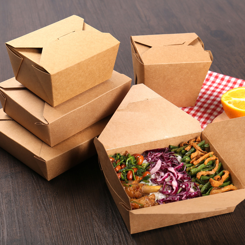 disposable take away kraft paper lunch box