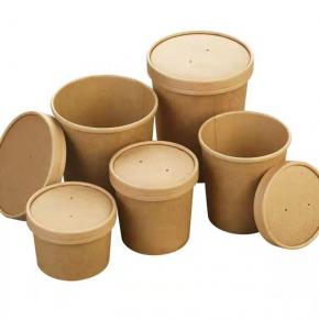 Disposable customized paper food soup cup with lid