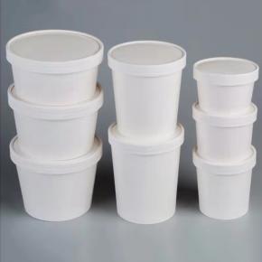 Disposable customized paper food soup cup with lid