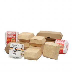 Eco-friendly Kraft Cardboard Hamburger Packaging Paper Burger Box
