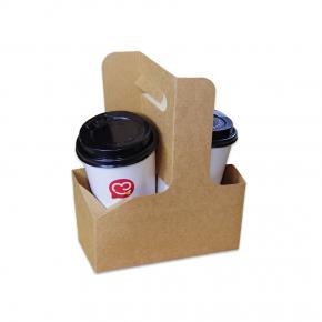 Kraft paper cup holder with handle
